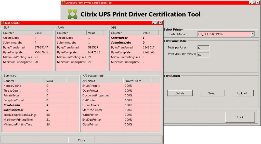 CitrixUPS_PrintDriverCertification_result_CLJ9500